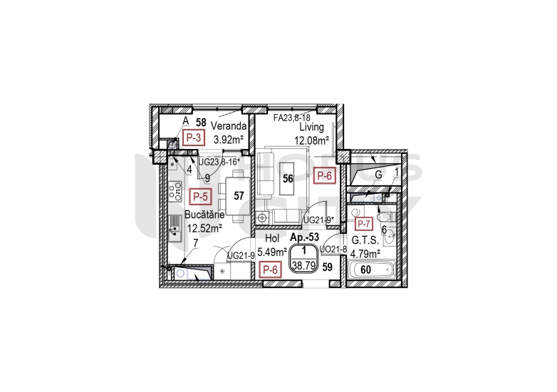 Apartament Nr. 53 - Bloc 1