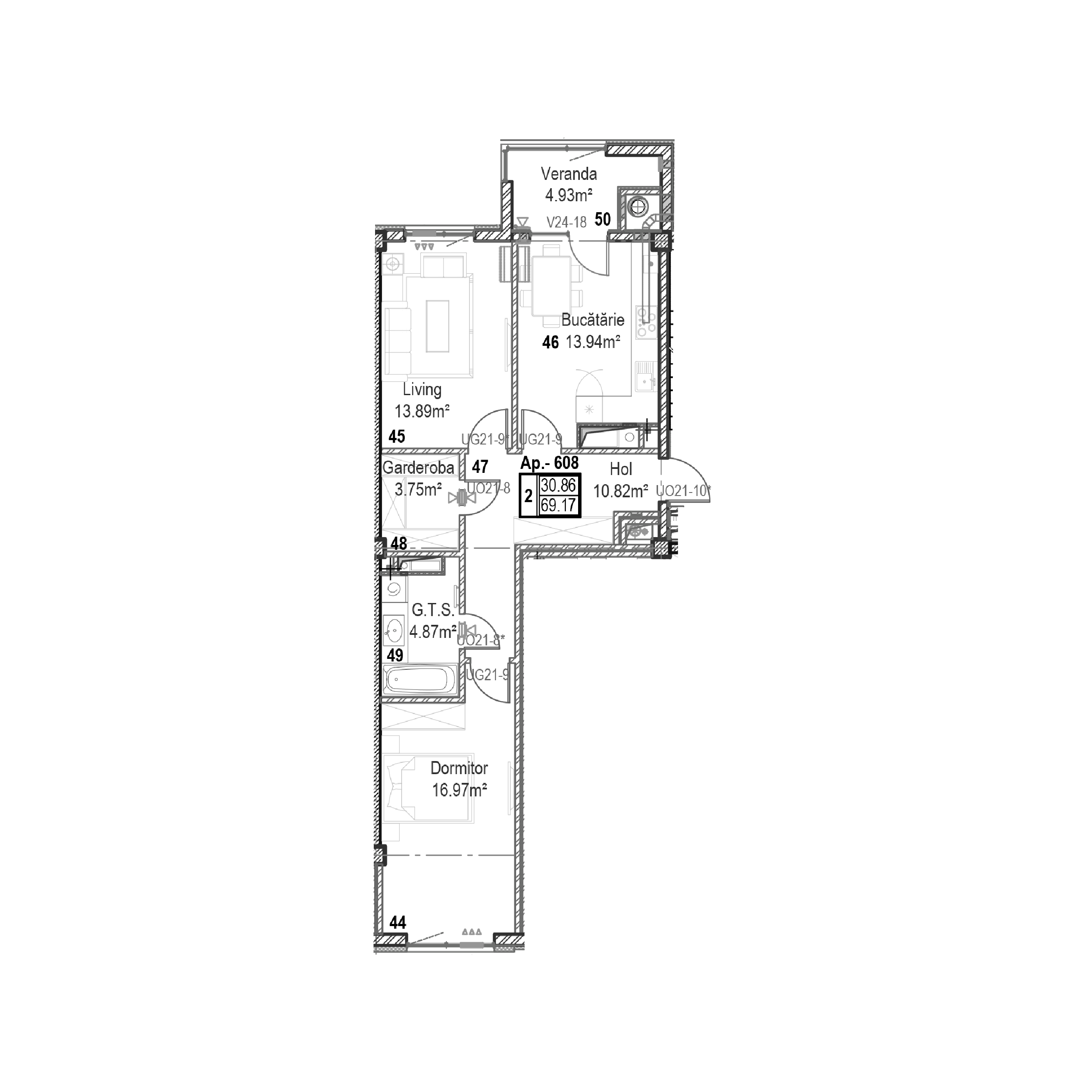 Квартира 2 комнатая