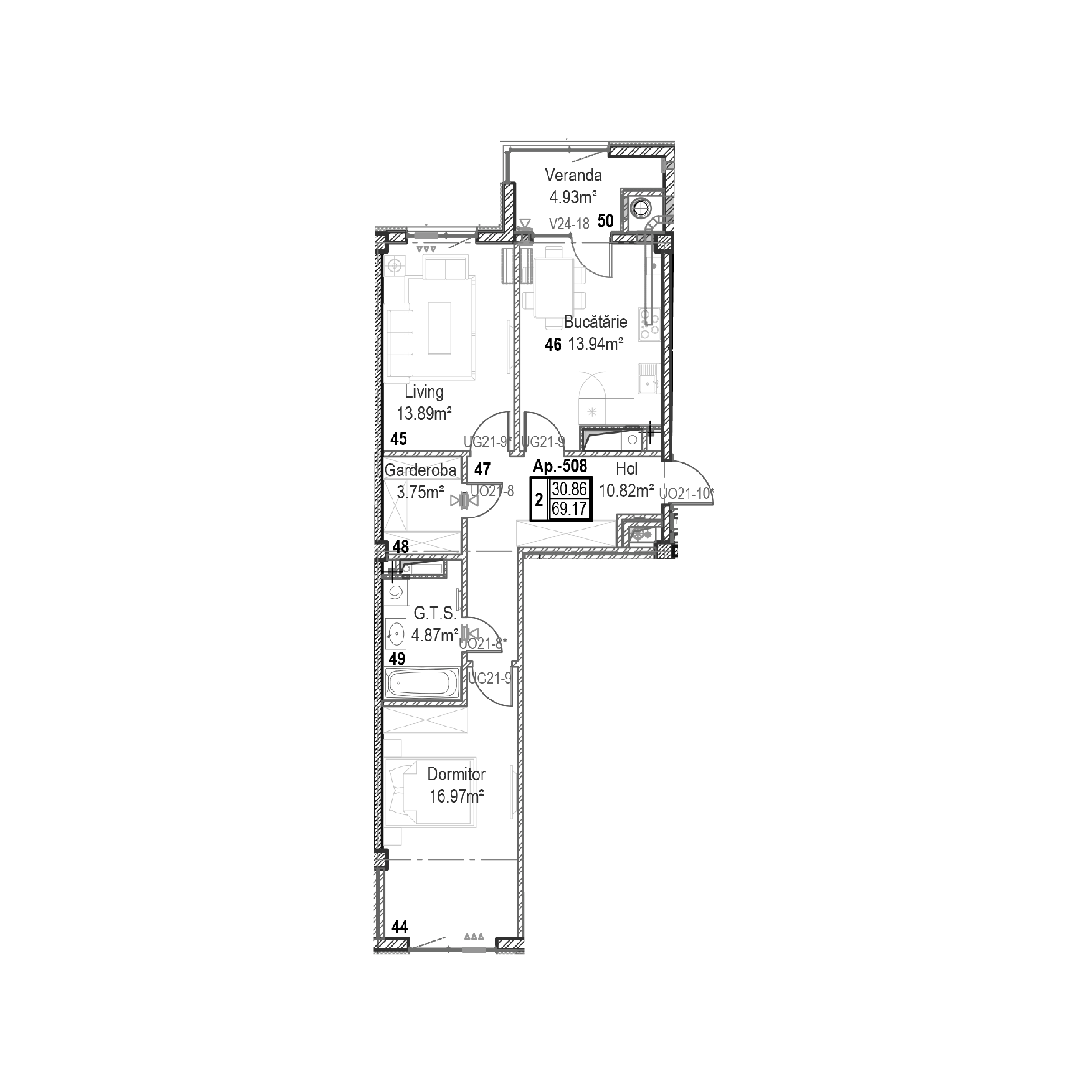 Квартира 2 комнатая