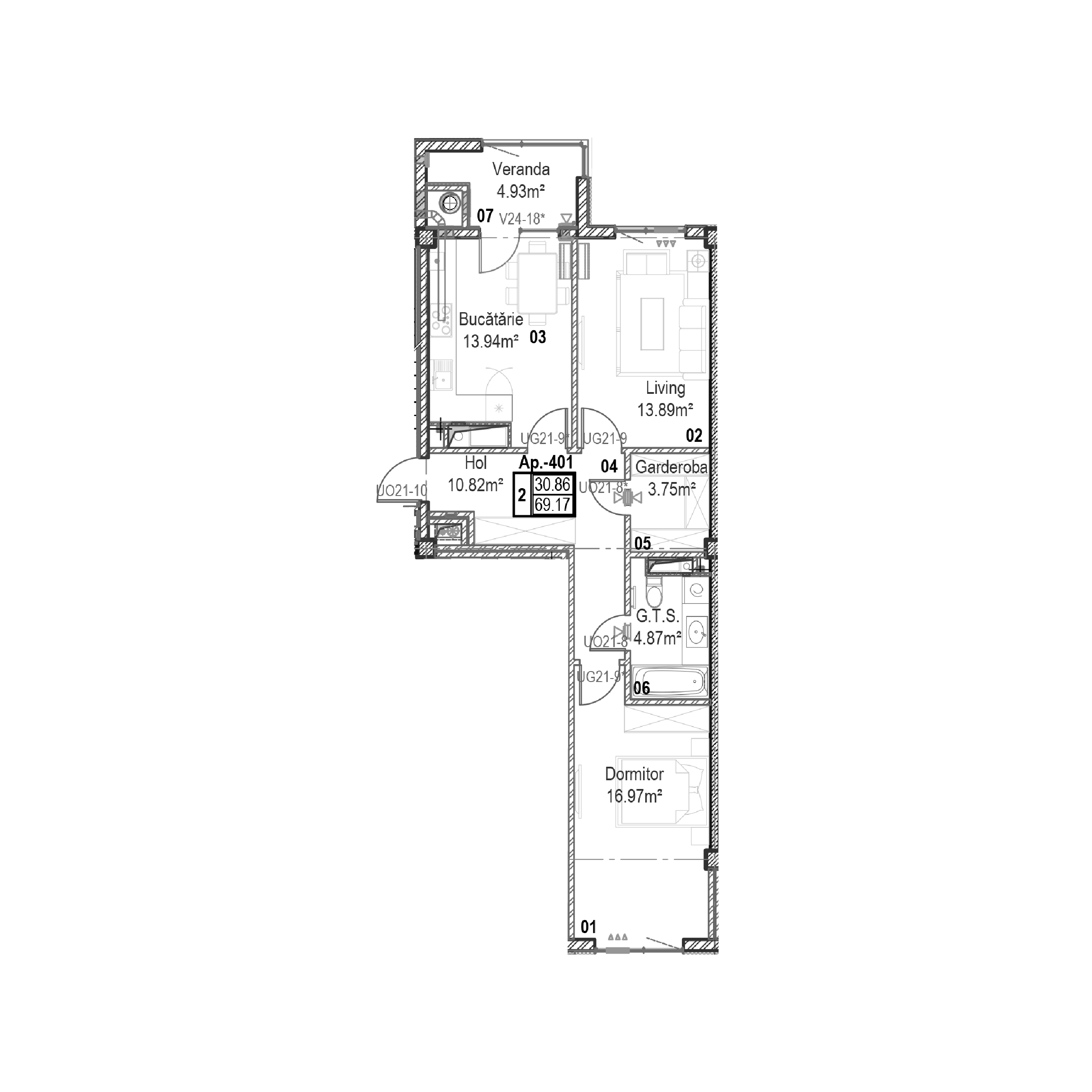 Квартира 2 комнатая