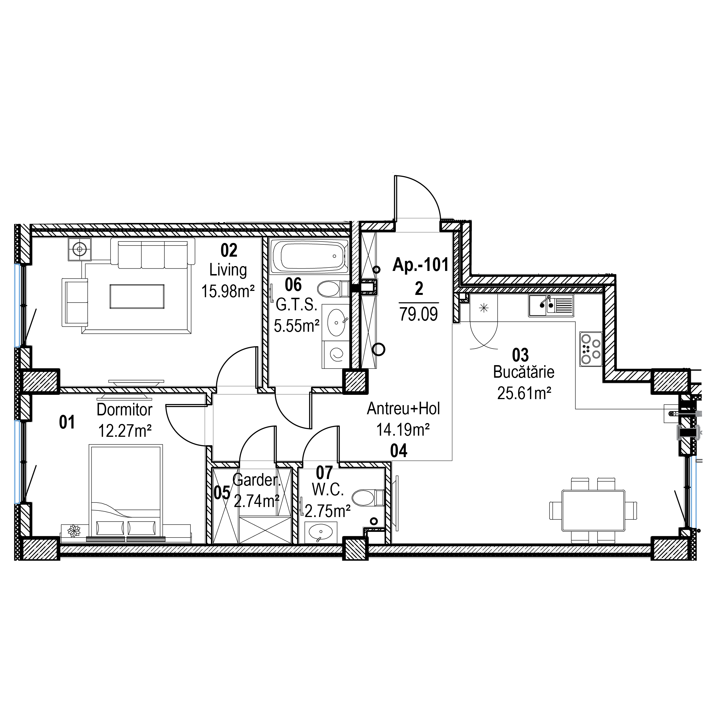 Apartament cu 2 camere